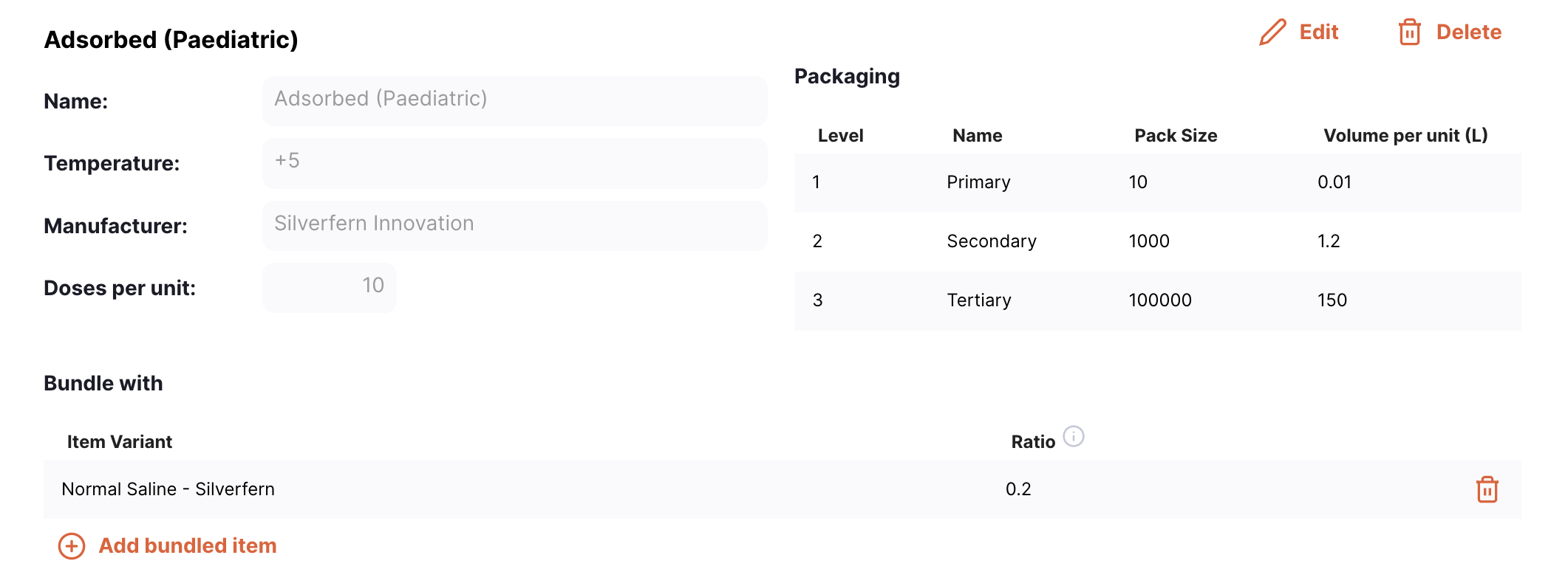 item variant with bundled item