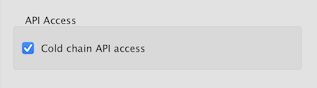Cold chain API permission