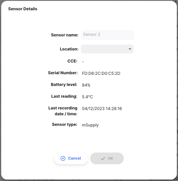 Sensor details