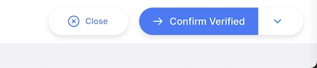 Confirm Verified button used to verify a prescription and trigger the payment modal