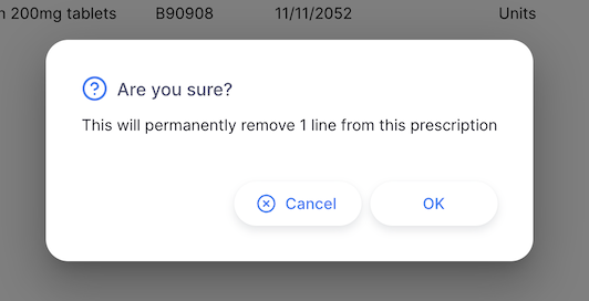 Step 2: Actions footer appearing at the bottom with the number of lines selected and Delete option