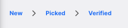 Prescription status bar showing Verified as the next status highlighted in grey