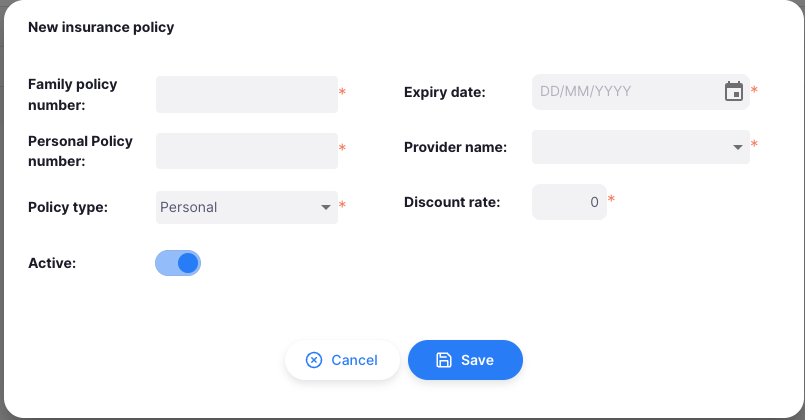 Insurance Empty Modal