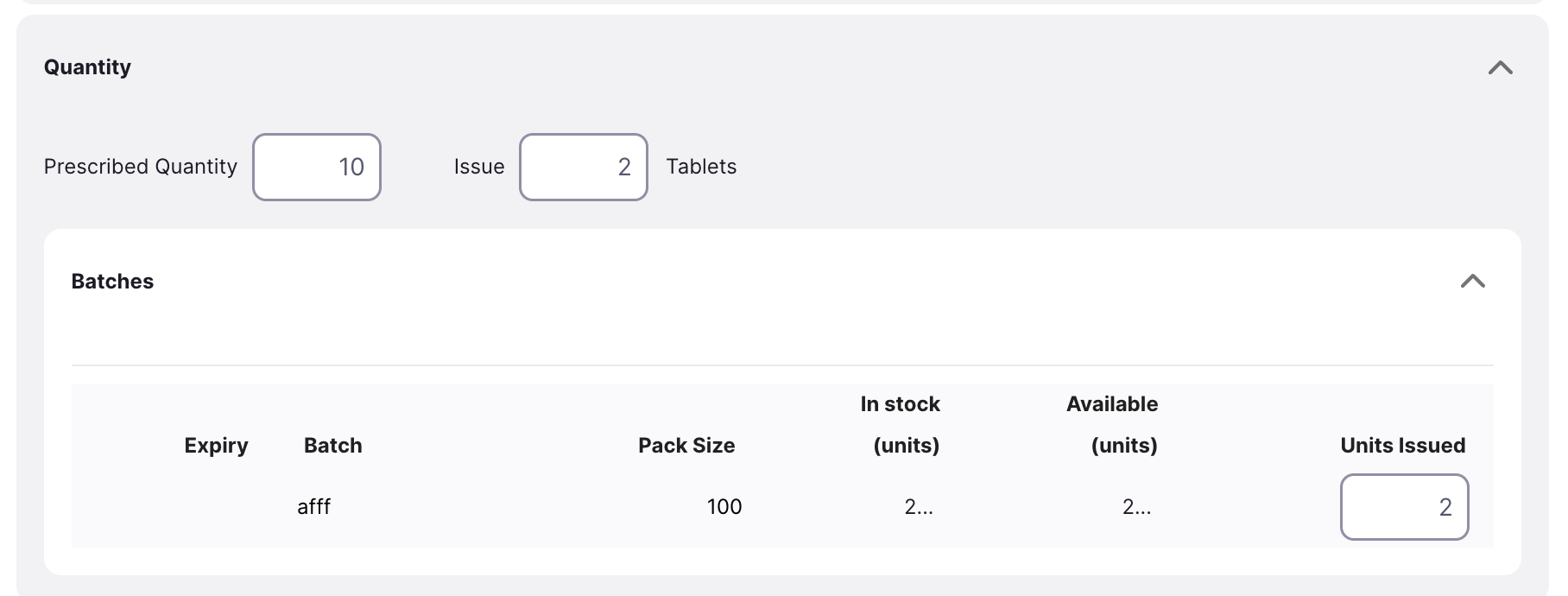 Prescribed Quantity
