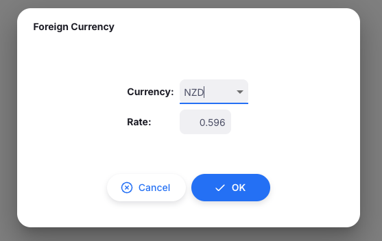 change foreign currency exchange rate