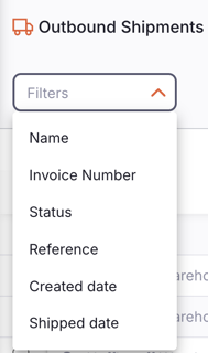 Outbound shipment filter
