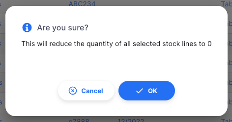 Stocktake reduce to 0