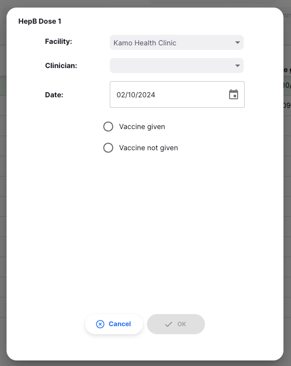 Vaccination Modal