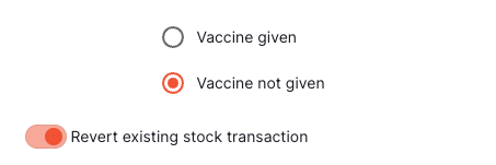 Vaccination Modal - revert transaction