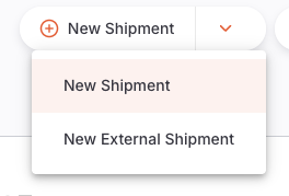 New External Shipment button