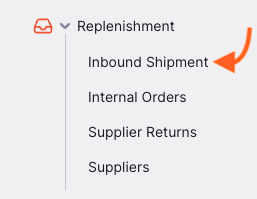 Go to Inbound Shipments