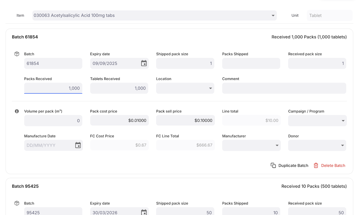 Add Item pricing