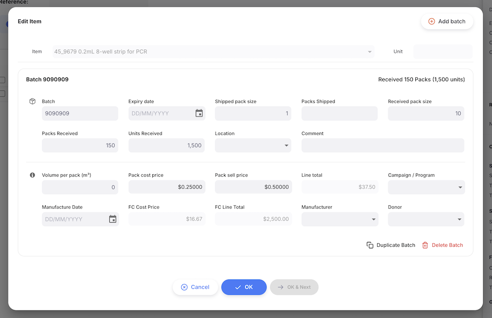 Line with Foreign Currency Pricing