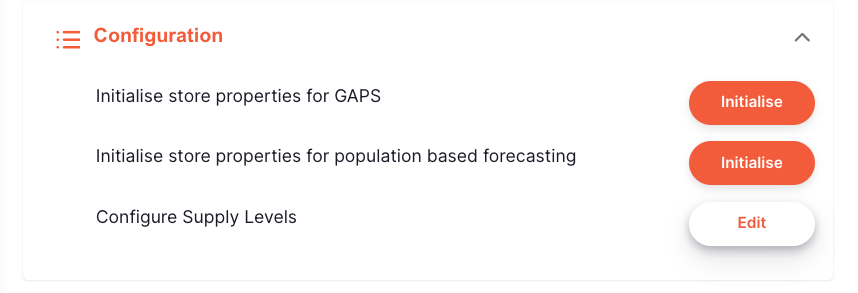 Supply Level: Edit button