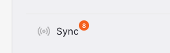 Sync badge warning