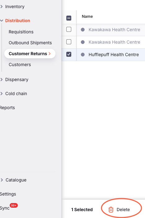 Eliminar una Devolución de Cliente