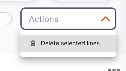Supplier Return actions dropdown