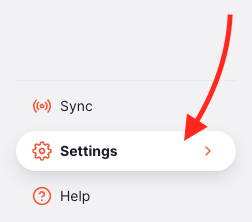 Settings: nav