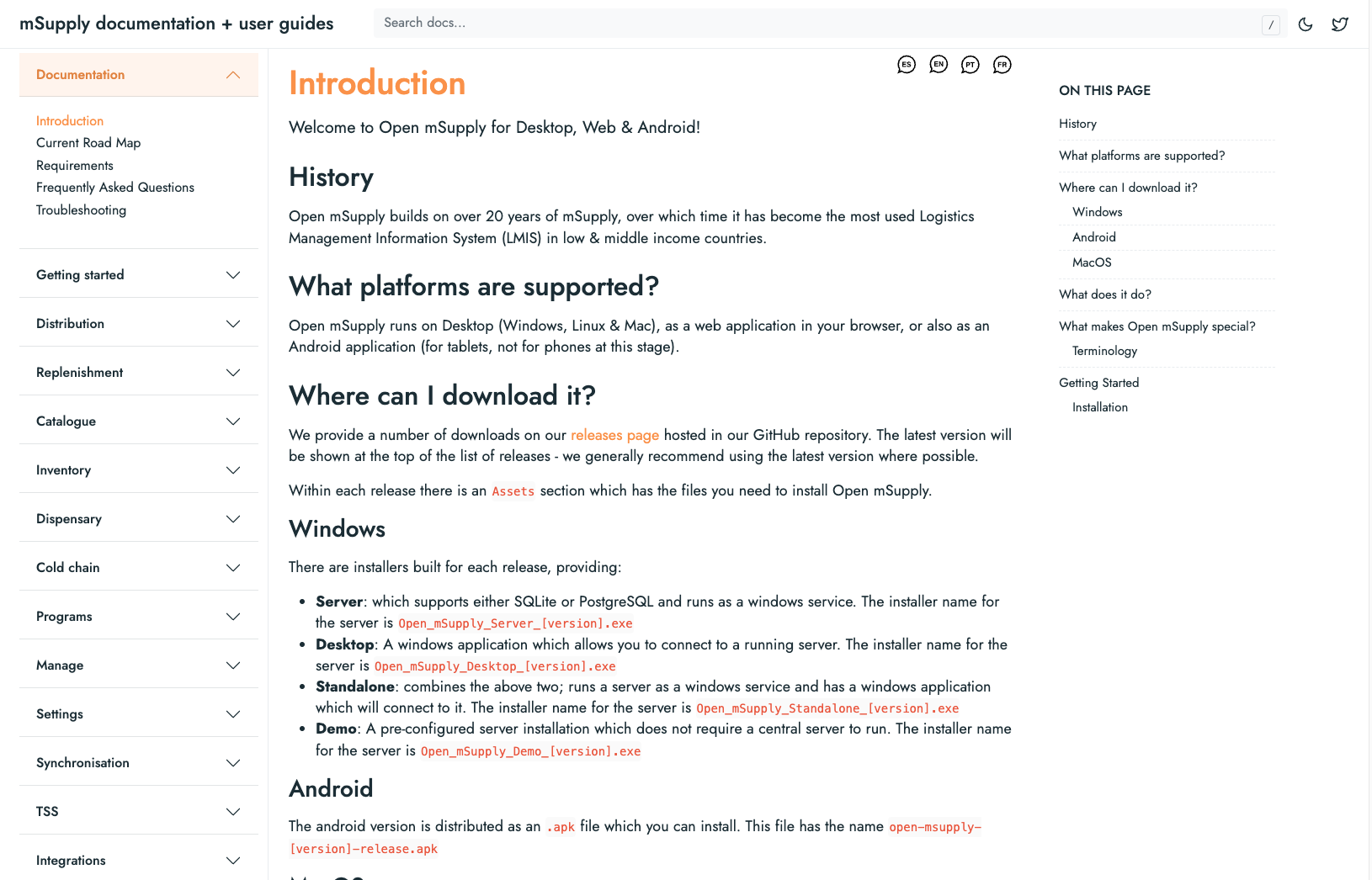 Documentation mSupply
