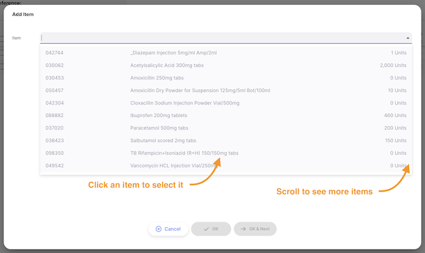 Add Item list