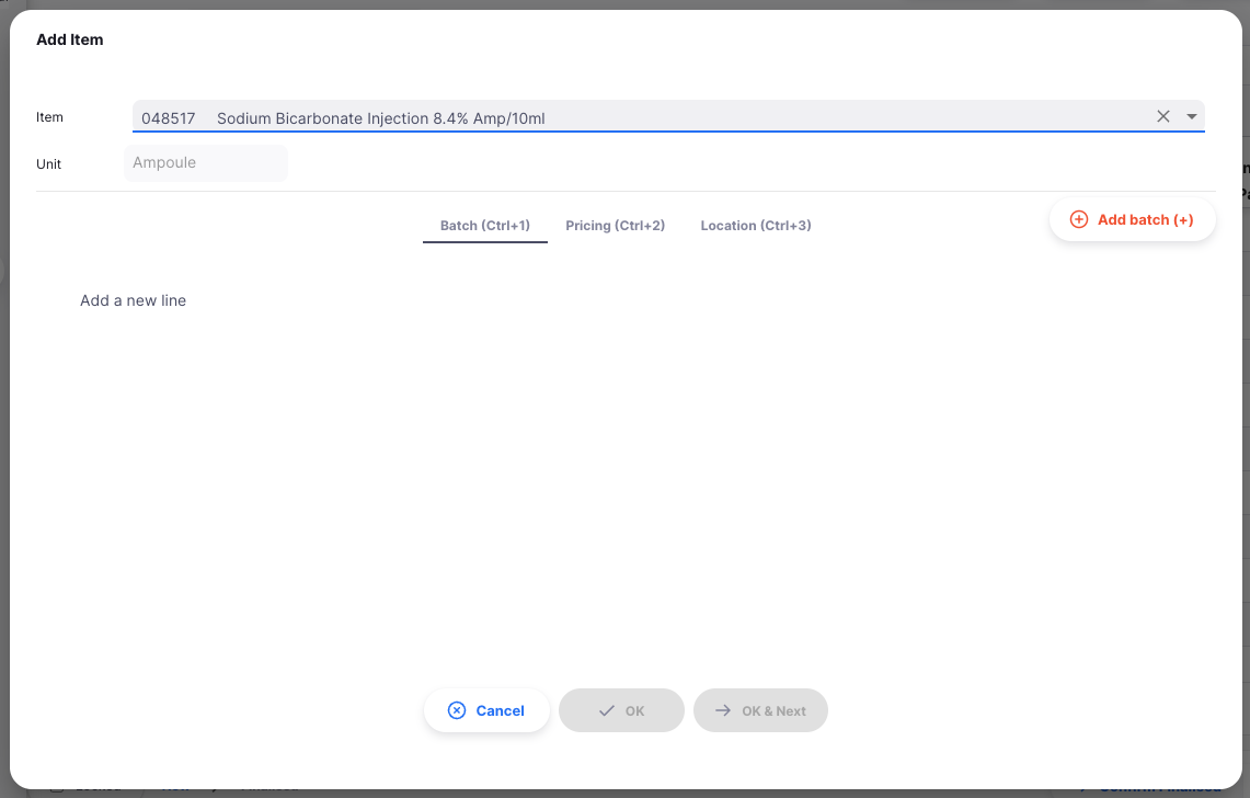 Inventaire ajouter un article sans lots