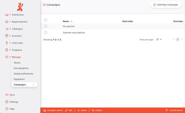liste des campagnes