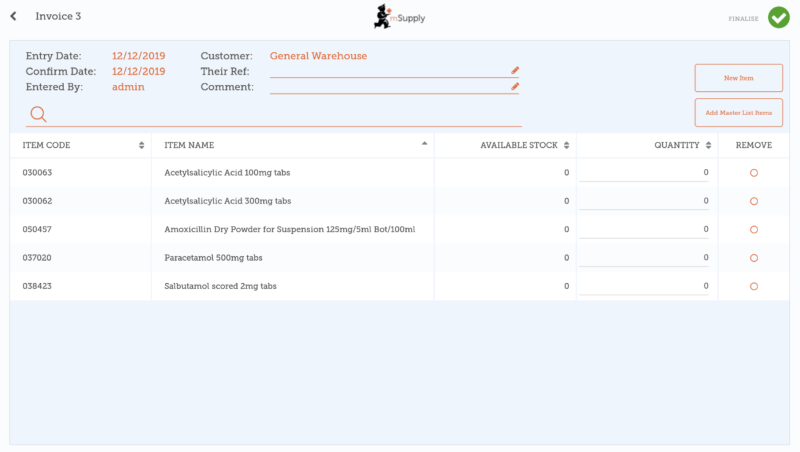 Custom invoices button on Navigator