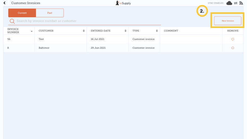 Custom invoices button on Navigator