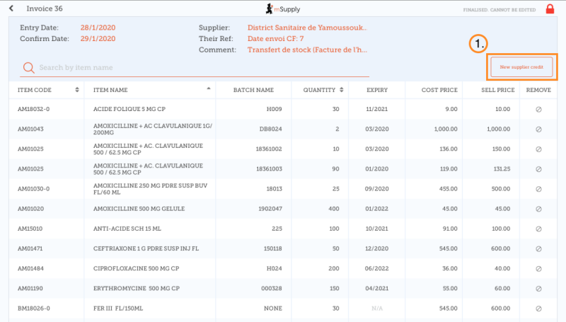 Custom invoices button on Navigator