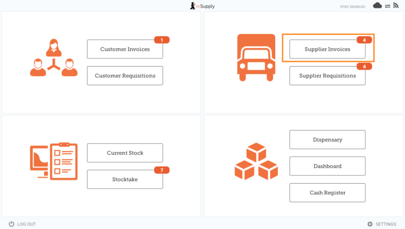 Custom invoices button on Navigator