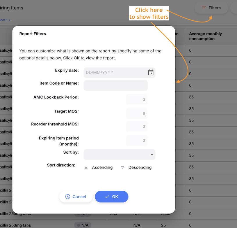 detalhe do relatório